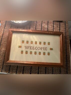 Vintage Cross-Stitch pineapple Wall Art